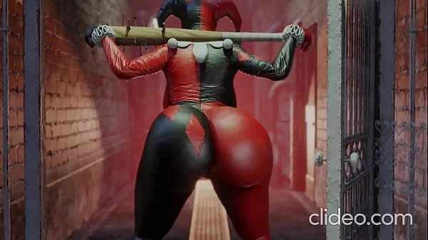 Harley Quinn shaking her bubble booty