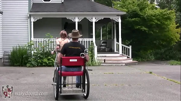 Locked Ponygirl Pulling Cart