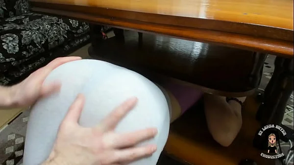 Fucked stepsister stuck under the table