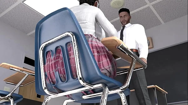 Caught with a Huge butt plug up her Ass in Class