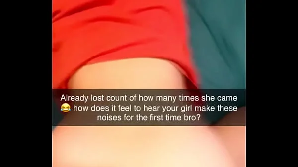 Rough Cuckhold Snapchat sent to cuck while his gf cums on cock many times