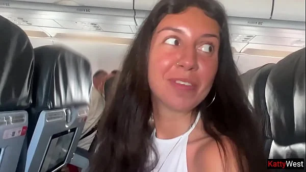 Public blowjob on Airplane - we got caught!