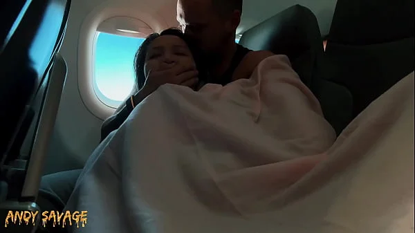 PUBLIC fingering asian on an airplane MILE HIGH CLUB