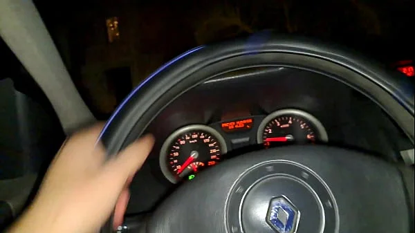 Horny Housewife Fucks the Delivery Guy Outdoor in His Car at Night