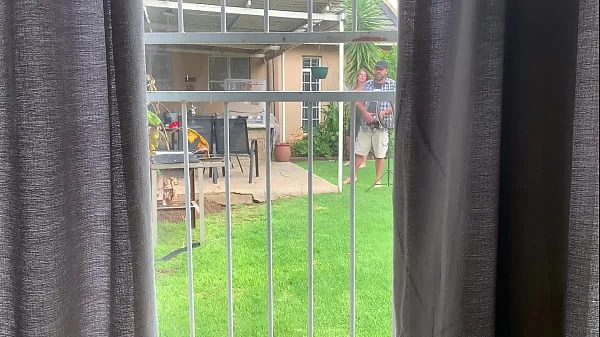 I caught my neighbours fucking outside in the backyard