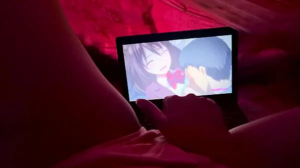 Kawaii girl masturbates to uncensored hentai even with her parents at home.