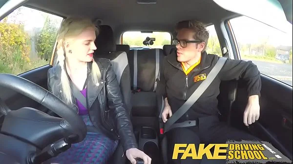 Fake Driving School busty examiner passes excitable young man on his test