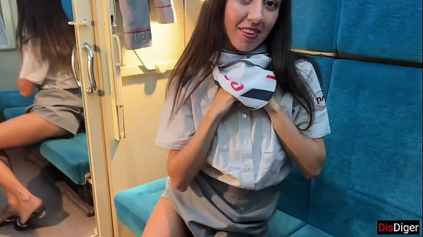 The guilty train conductor offered a premium service to the passenger - Anal and Cumwalk