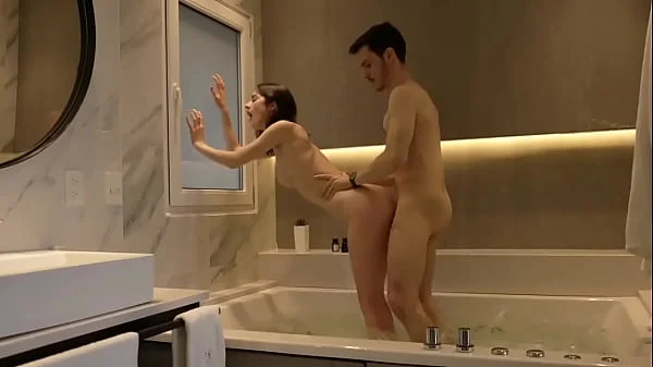 Hotel Maid Gets Caught in his Jacuzzi and will do anything not to get Fired - Amateur Double Cumshot