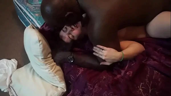 White Wife Licks Black Ass & Fucks BBC Lover Bare in Front of Husband