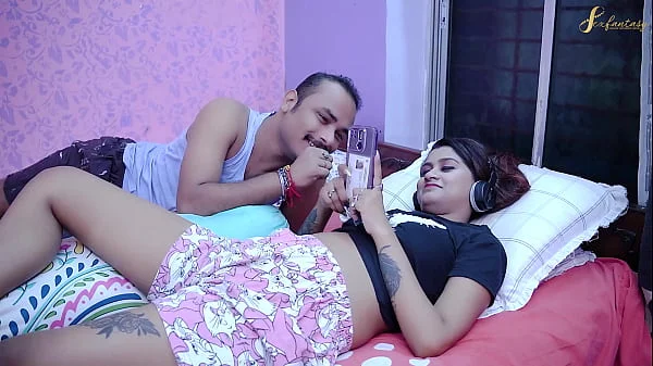 Stepbrother and their friends enjoyed with sexy bhabhi in the night time