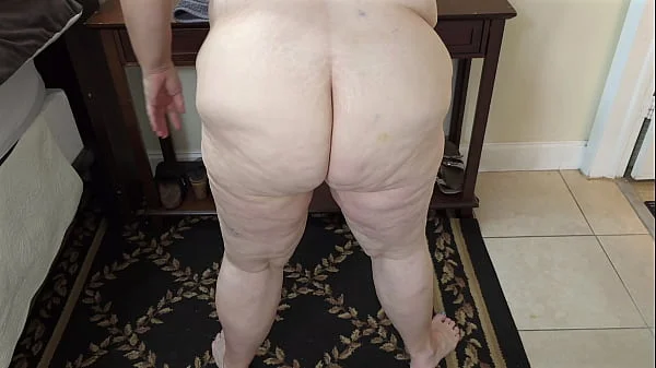 Fat BBW Mature Chubby White milf showing big naked booty ass and boobs close up - hijab woman in tight sexy mini dress no panties masturbating and flashing juicy wet pussy before work - jerk off and cum for me - ssbbw encouragement