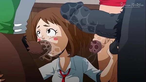 2 teens gaging on gang bang (my hero academia hentai)