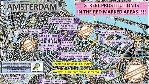 Amsterdam, Netherlands, Sex Map, Street Map, Massage Parlours, Brothels, Whores, Callgirls, Bordell, Freelancer, Streetworker, Prostitutes