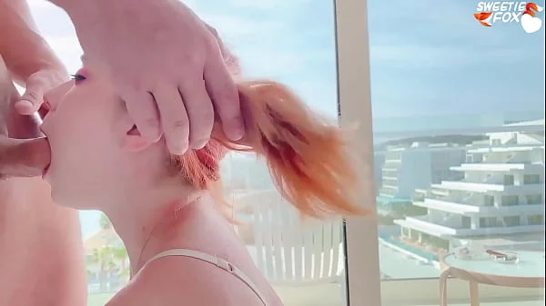 Rough Fucked in Doggystyle Redhead Girlfriend after Blowjob and Cum Inside