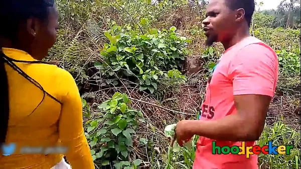 Nature fuck: Beautiful ebony fucked in the farm.